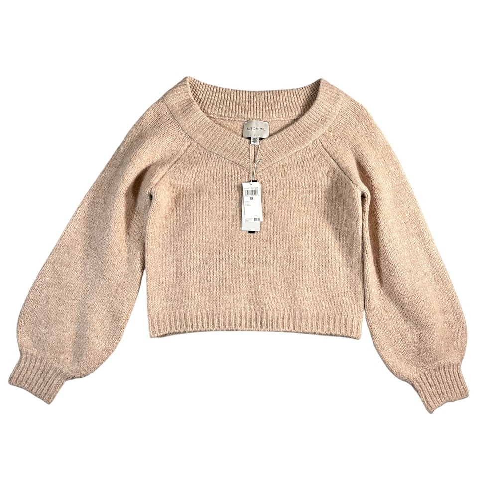 Jason Wu NWT Women's Long Sleeve Soft Taupe Sweater Size Medium
